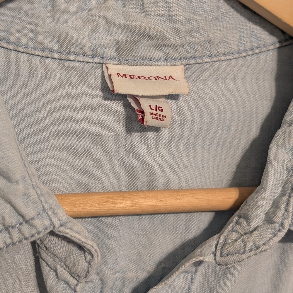 Merona Sky Blue Casual Shirt